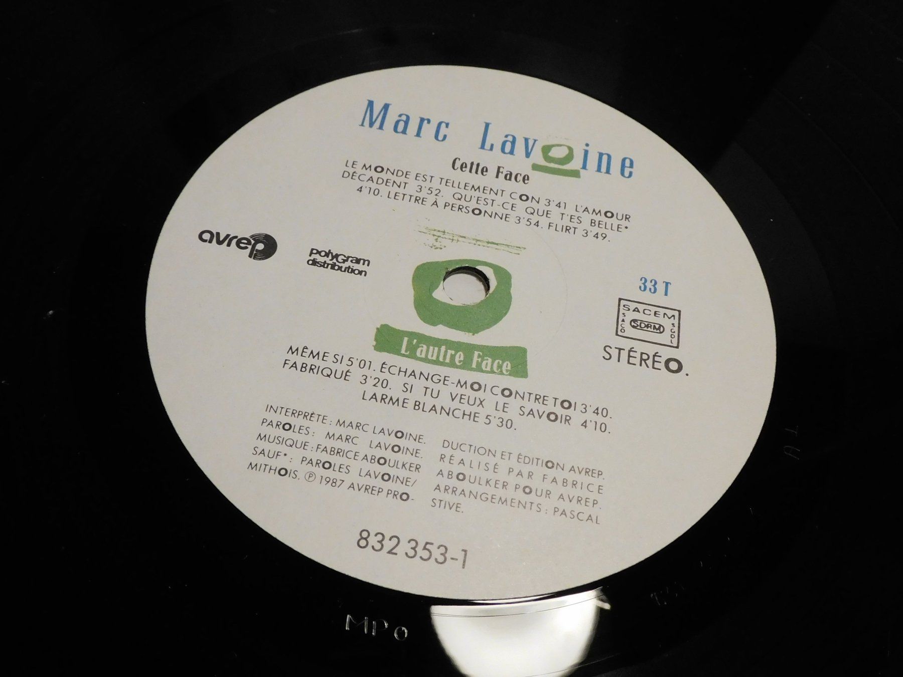 Dischi in vinile: LP Marc Lavoine - Cette Face - 1987 -   Schallplatte LP – Usato da Sursee venduto da 76 1
