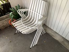 Gartenstühle weiss 4 Stk. mit Polster