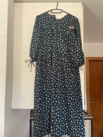 Kleid mit Druck schwarz-blau Grösse M neu mit Etikett