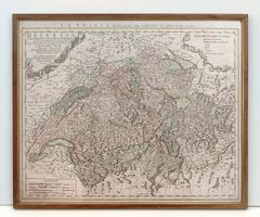 Ancienne carte de la Suisse  Datée 1751- GRAVURE ANCIENNE