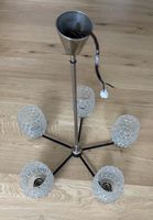 Lustre 60s Design Mid-Century Verre Diamant & Chrome, 5 bras