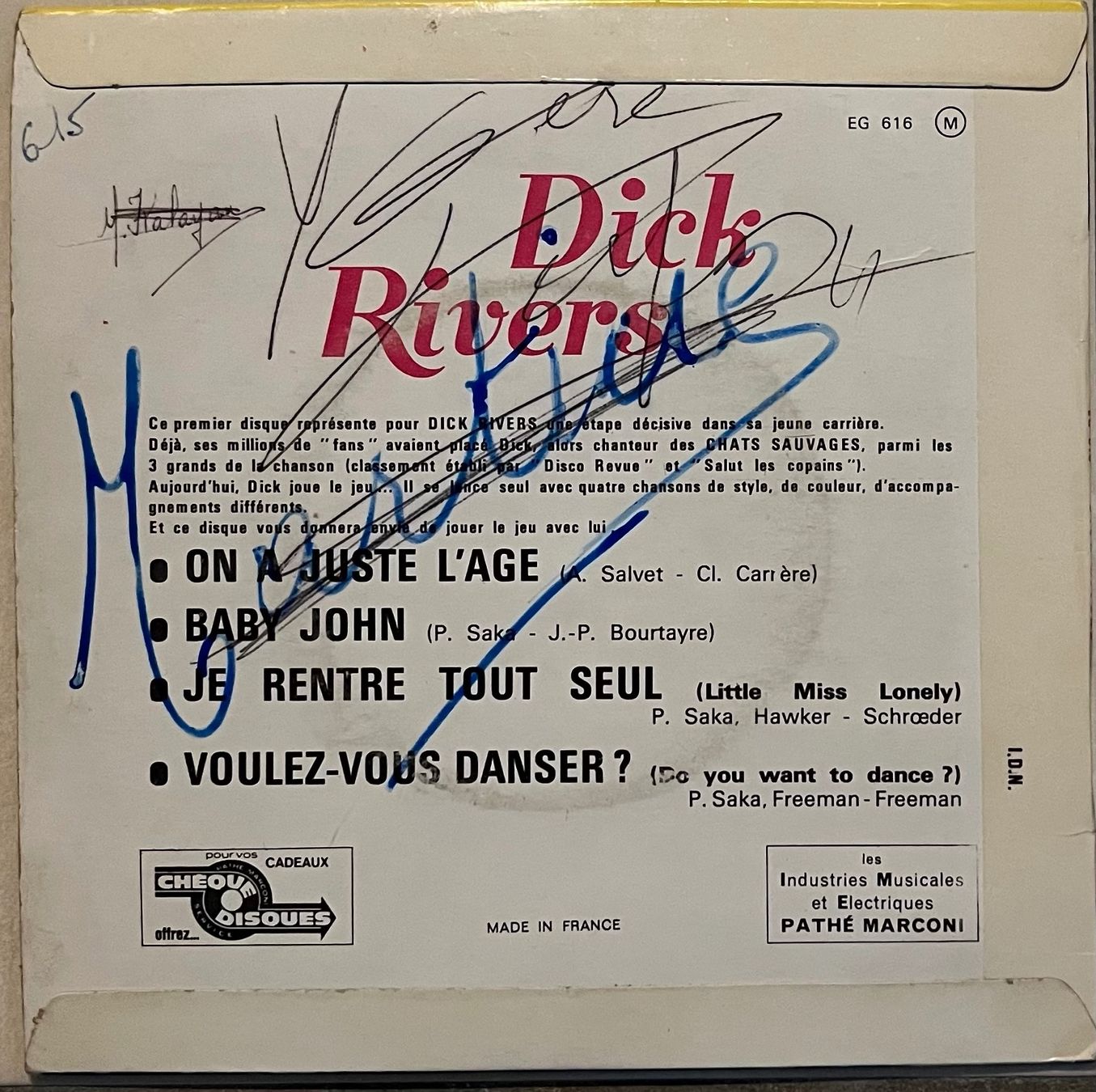 Vinyles: DICK RIVERS - ON A JUSTE L'ÂGE – D'occasion à Bussigny par vinyl-pas-cher 1