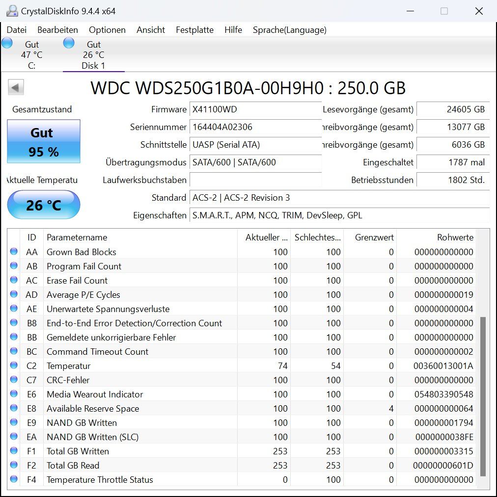 Western Digital Dischi rigidi: WD Blue PC SSD 250GB – Usato da Zürich venduto da HarlacherIT 3
