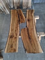 Nussbaum Massivholz Klotzbretter Unikat Epoxy 2 Stk 62mm Set