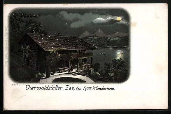 Cartoline postali: Mondschein-Lithographie Vierwaldstätter – Usato da Berlin venduto da bartko-reher