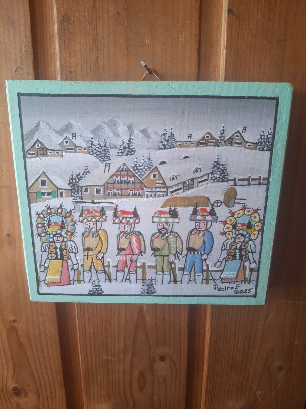Gemälde: Mini Bild Bauernmalerei Silvesternklsusen *** 13 – Gebraucht aus Zürich von Soragno50