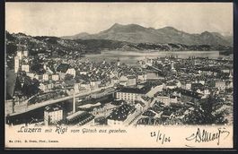 Luzern, Teilansicht mit Rigi vom Gütsch