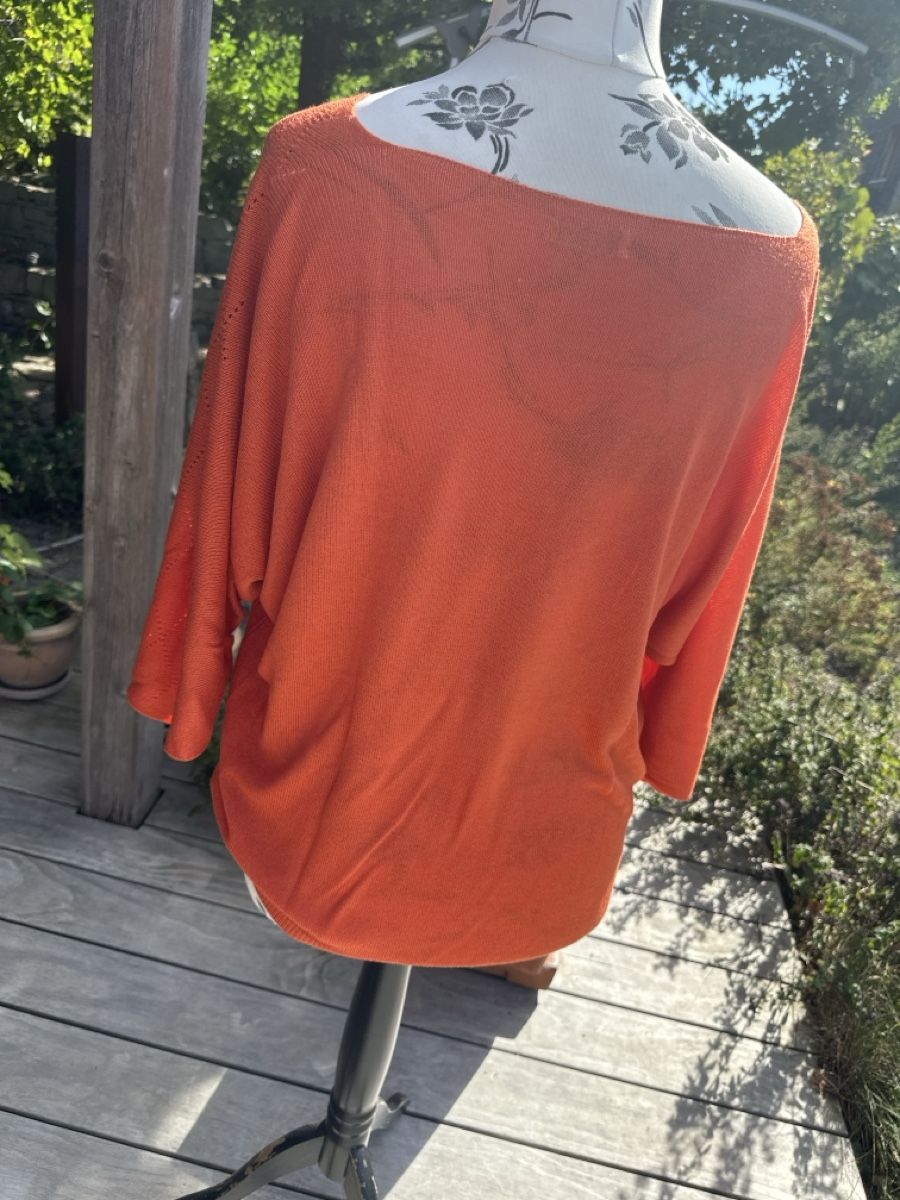 Maglioni & Felpe: Damen Pullover orange Made in Italy Feinstrick locker – Usato da Watt venduto da apfel70rot 1