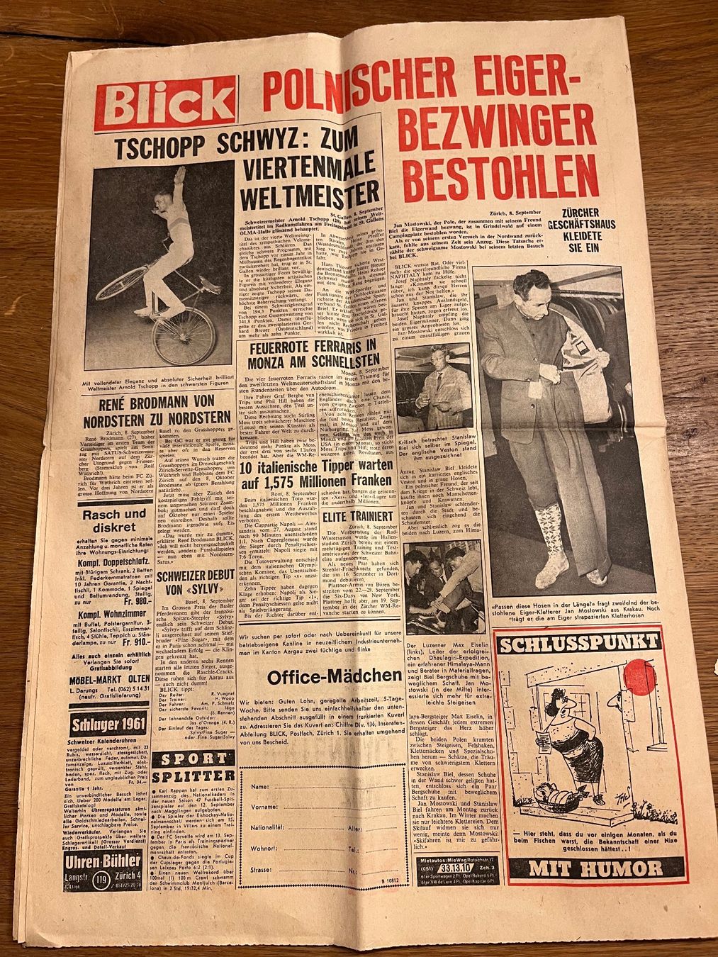 Riviste & Magazine: Blick Tageszeitung 9. September 1961 – Usato da Spiez venduto da _silvio_99 7