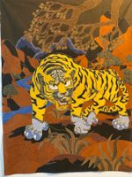 Batik 1977 signiert Wandbehang Tiger 105 x 80 cm