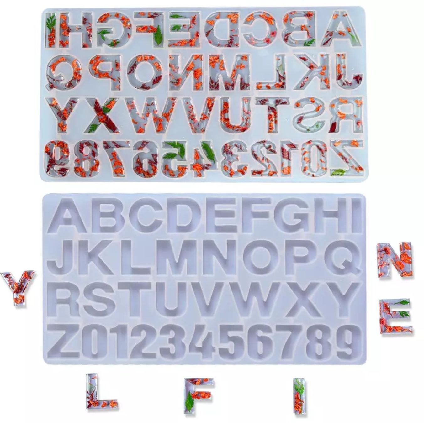 Teglie da forno: Giessform Silikonform Buchstaben & Zahlen – Nuovo e nell'imballaggio originale da Kaltbrunn venduto da schere-stein-papier