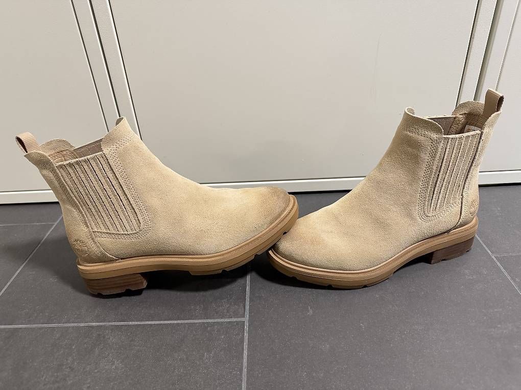 Timberland Damenschuhe: Timberland Stiefeletten beige Gr. 38.5 – Neu (gemäss Beschreibung) aus Frutigen von sal_9lqd 4