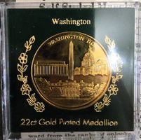 Washington D.C. Medaille 22 Karat Gold Plated, Rarität!