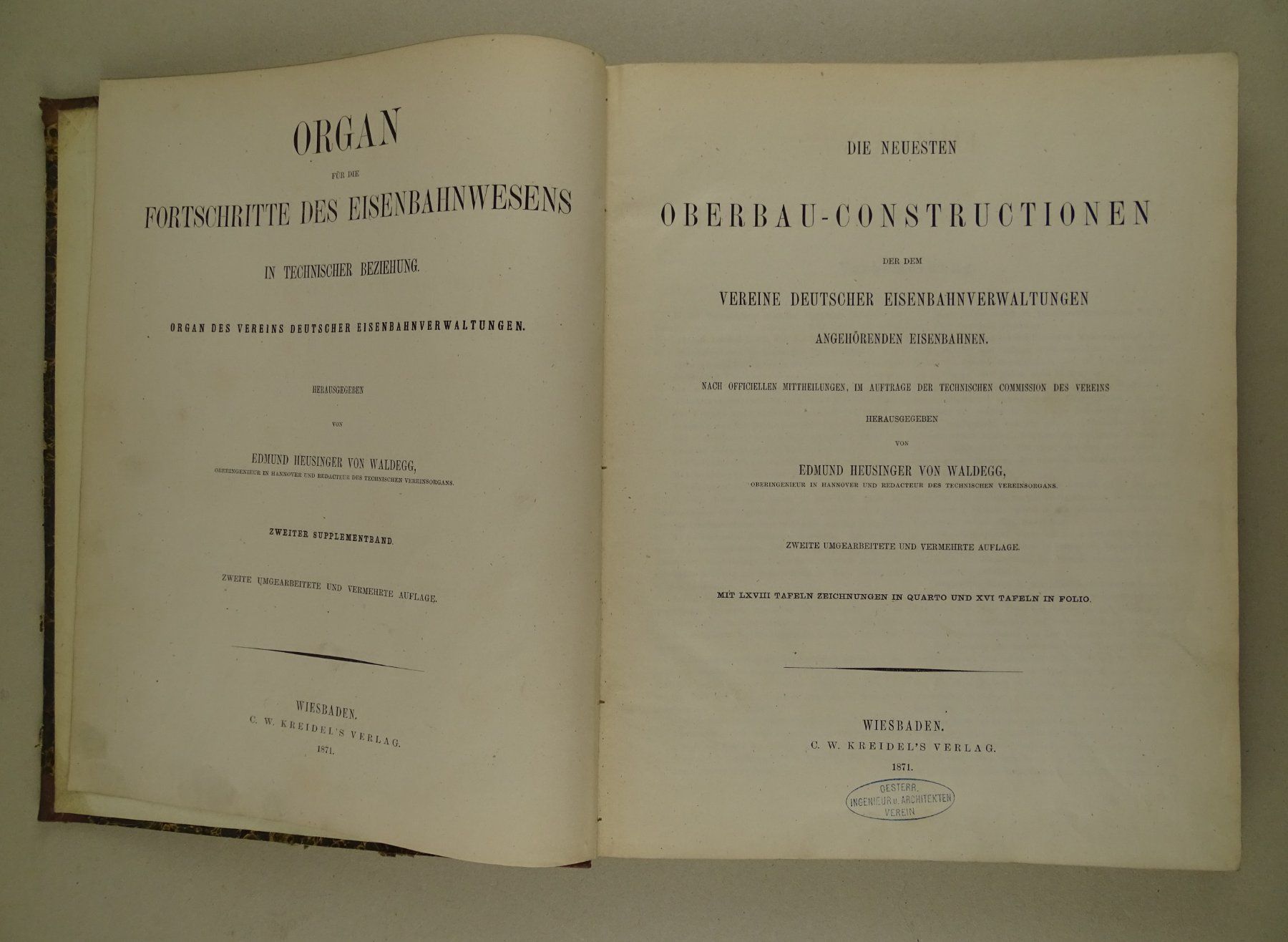 Libri: FORTSCHRITTE DES EISENBAHNWESENS IN TECH. BEZIEHUNG, 1871 – Usato da Grüningen venduto da Kartensammler 3