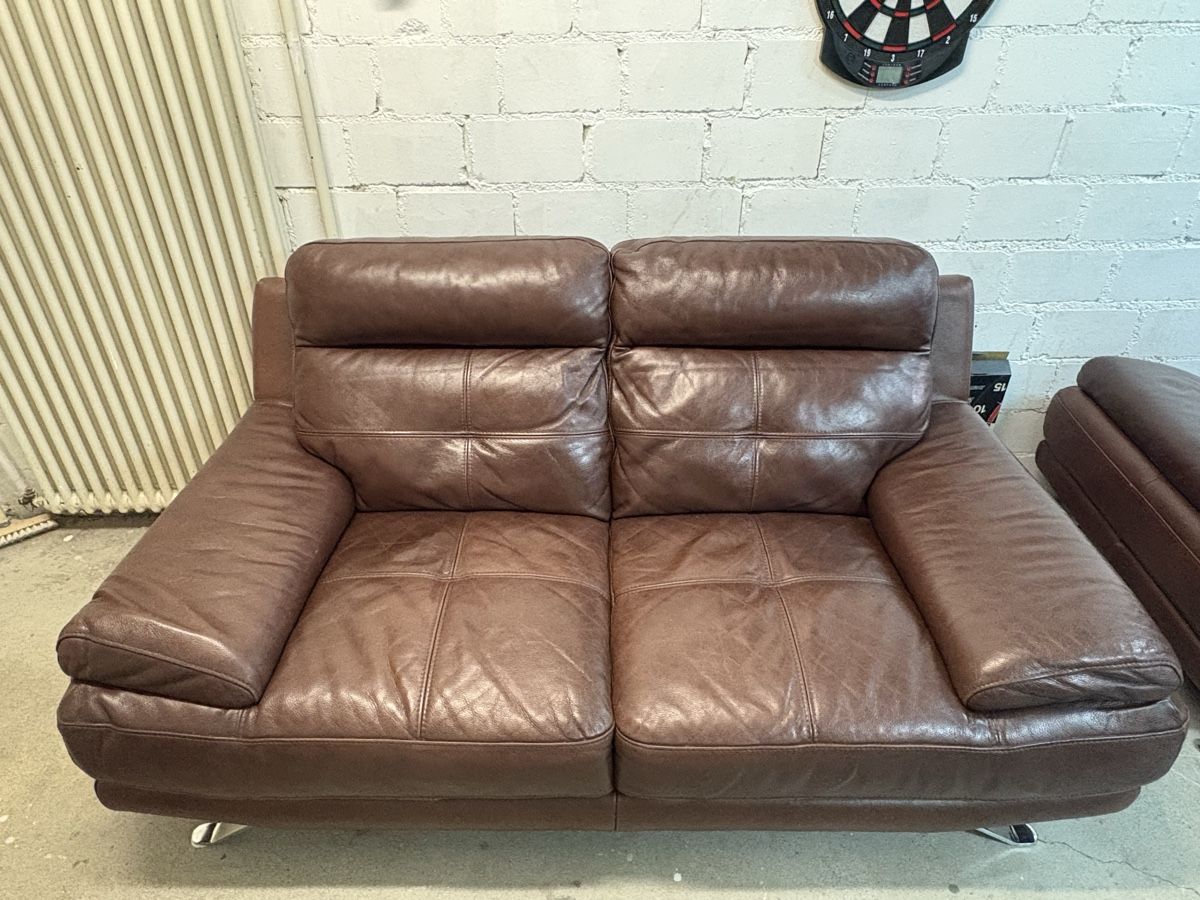 Divani: Braunes Echtleder-Sofa - 2-teilig – Usato da Emmen venduto da fra_9ql6 1