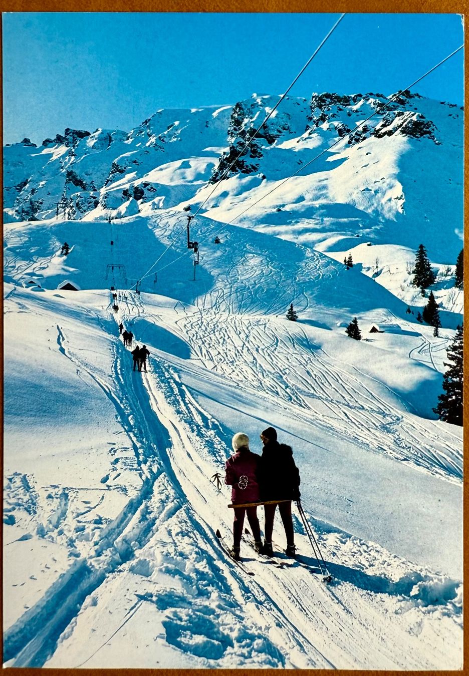 Cartoline postali: Wangs - Pizol - Skilift mit Schwarze Hörner 1974 – Usato da Lutry venduto da Ediego