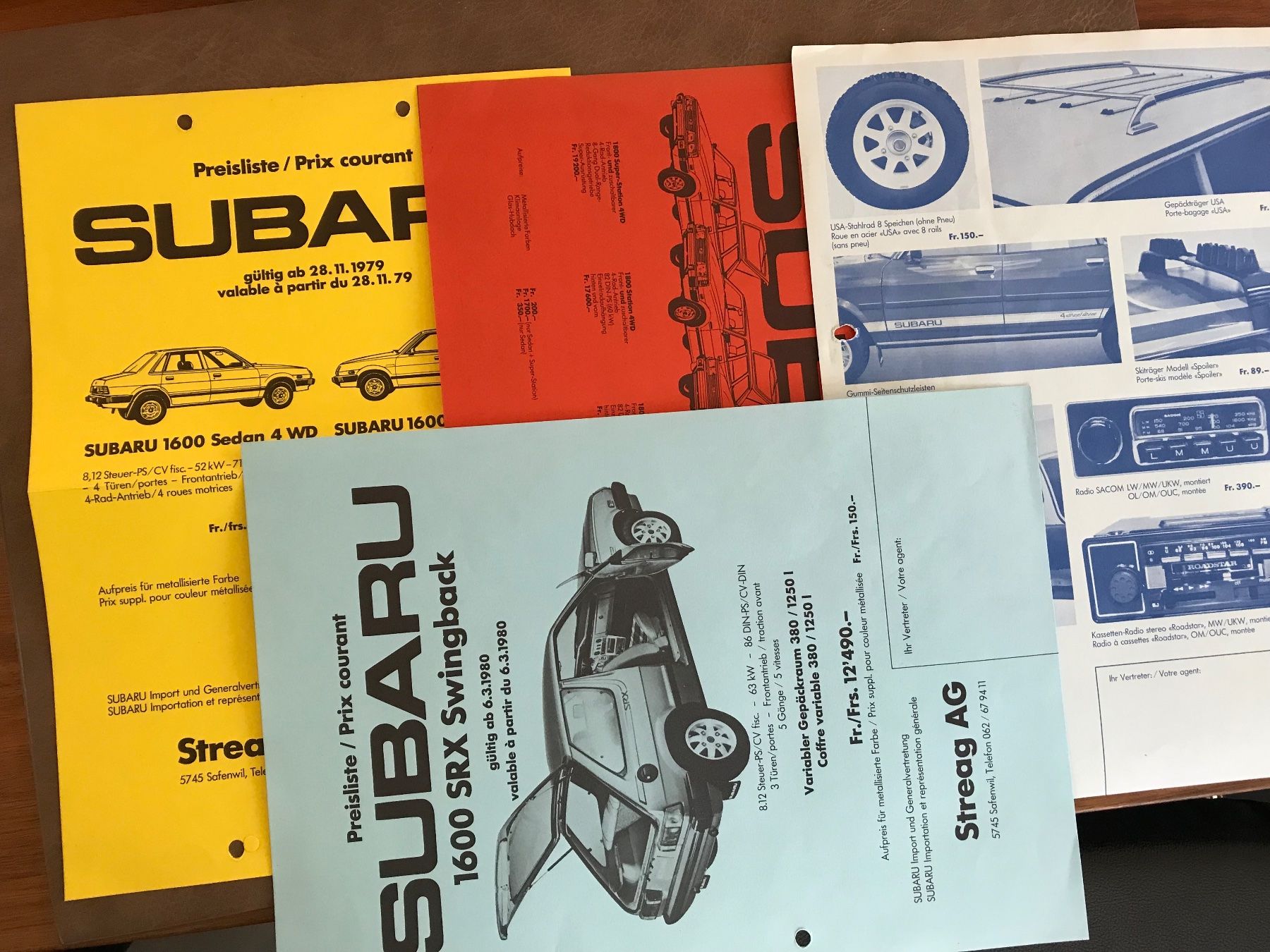 Subaru Documenti: Subaru Preisliste Prospekt – Usato da Balterswil venduto da Jeko1967
