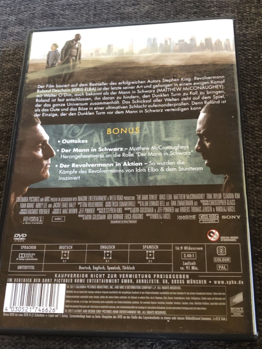 Tous les DVDs: DVD, DER DUNKLE TURM – D'occasion à Balsthal par Katzenfan99 1