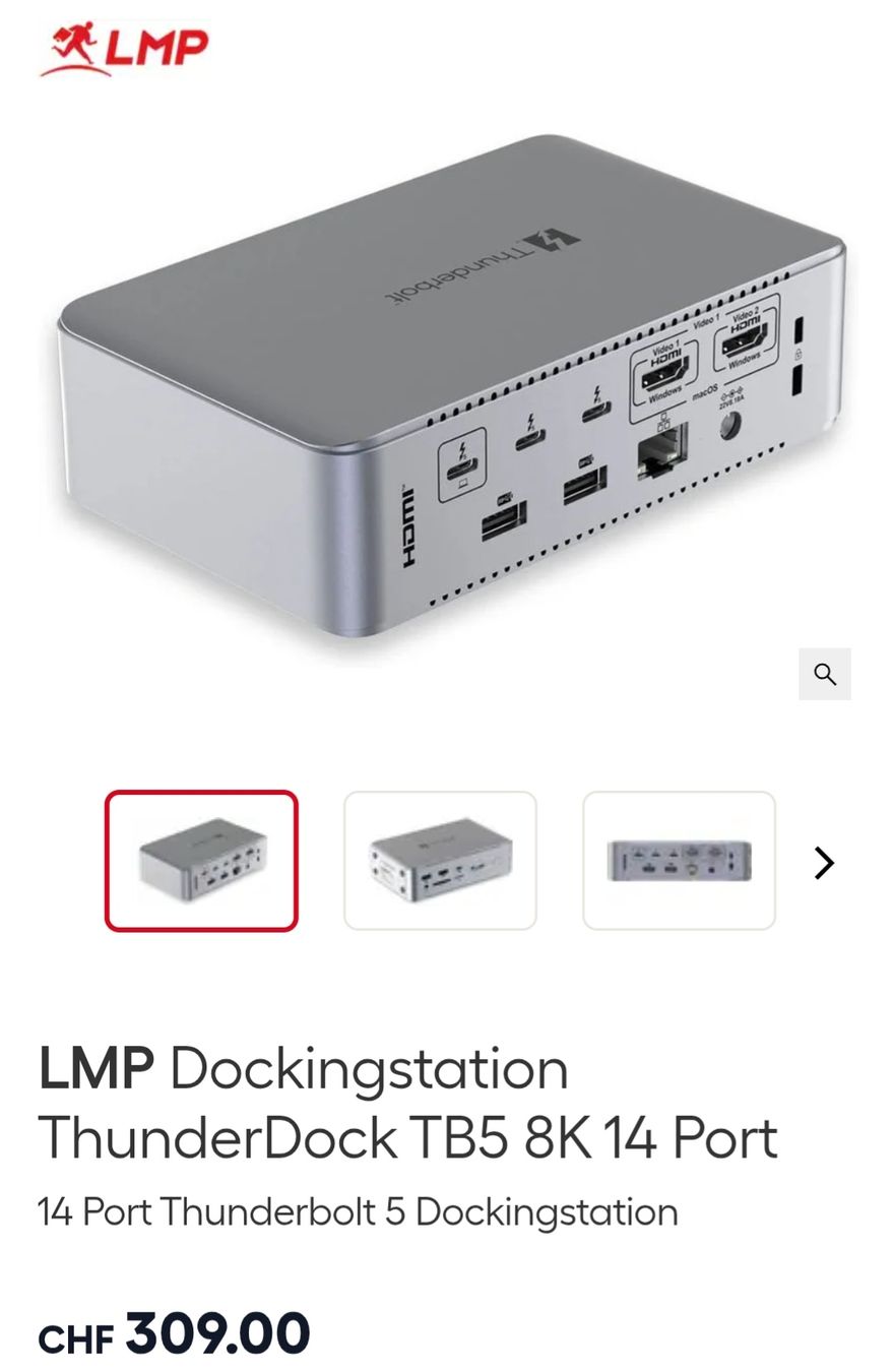 Docking station: LMP Dockingstation ThunderDock TB5 8K 14 Port – Nuovo (secondo la descrizione) da Birr venduto da lastmic