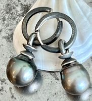 Kreolen - Ohrschmuck mit Tahitiperlen