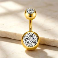 Bauchpiercing Chirurgenstahl in gold Stablänge 10mm