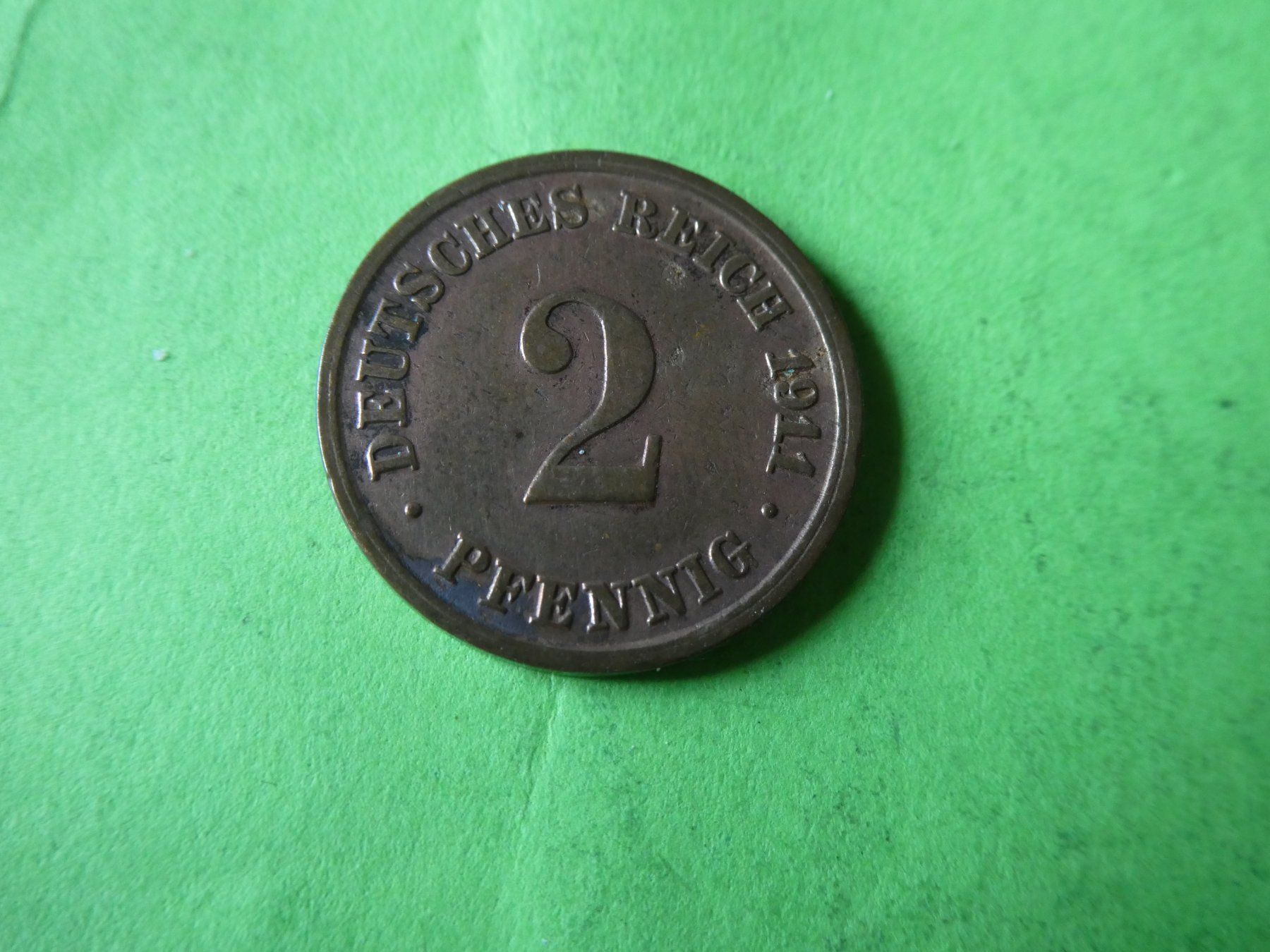 Toutes les monnaies: Dt. Reich 1911 D, 2 Pfennig – D'occasion à Hinterforst par Rohusri