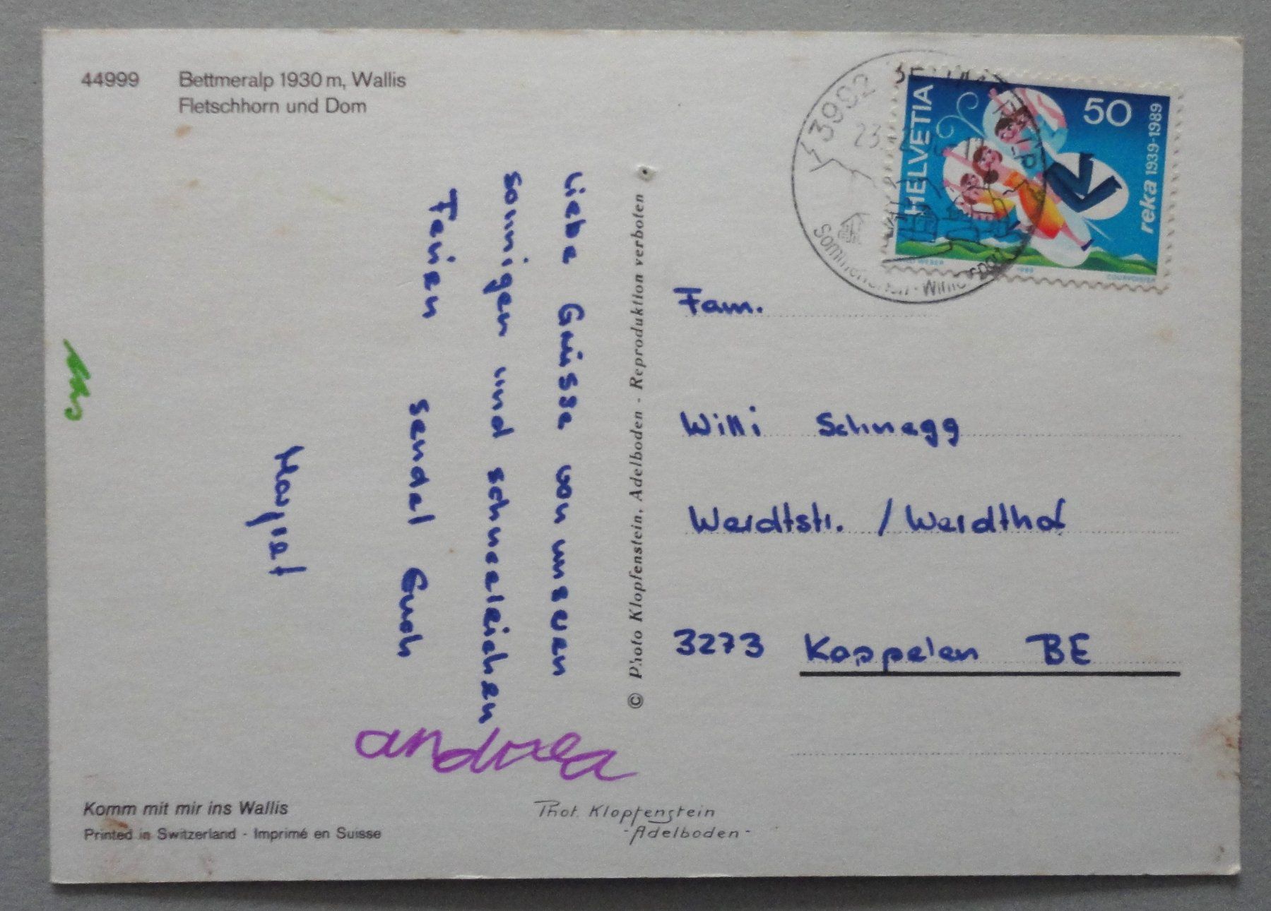 Cartoline postali: Bettmeralp 1930 m – Difettoso da Fétigny venduto da Billy2miny 1