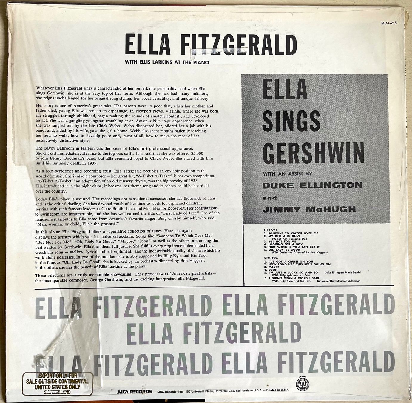 Dischi in vinile: Ella sings Gershwin – Usato da Bern venduto da hippoism 1