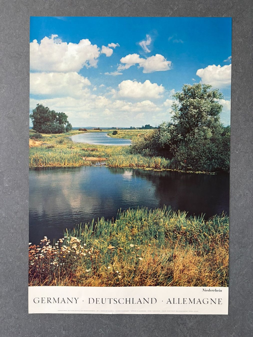 Poster & Bilder: Original Vintage Poster - Flusslandschaft Niederrhein – Gebraucht aus Zürich von jesulin05