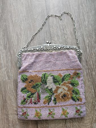Vintage Handtasche mit Perlen bestickt