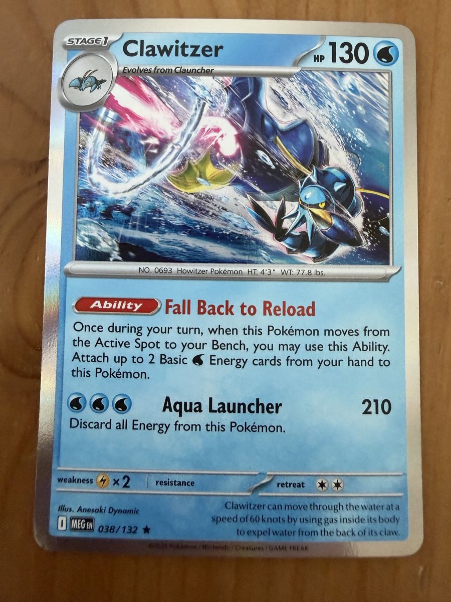 Pokémon Carte collezionabili: Clawitzer (MEG038) – Nuovo (secondo la descrizione) da Vevey venduto da Matx