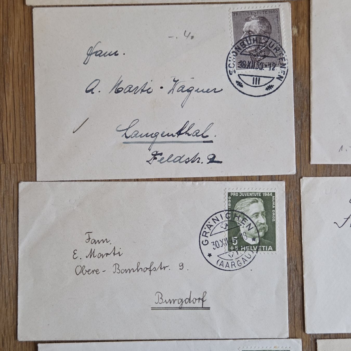 Alle Briefmarken: 10 Antike kleine Glückwunsch Briefcouvert.. – Gebraucht aus Stans von Ducati16 4
