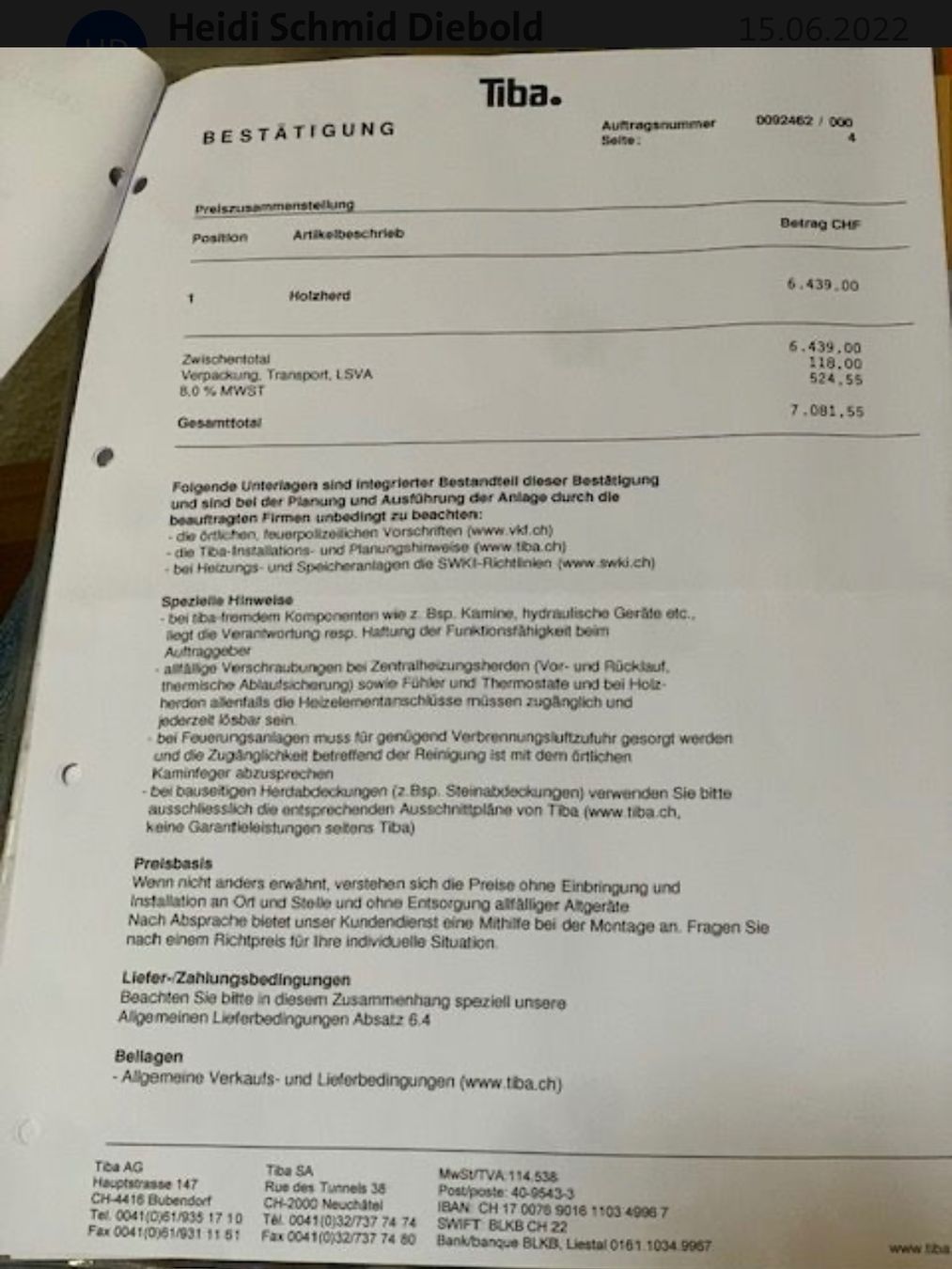 Tiba Cucine: TIBA 634 E HOLZKOCHHERD – Usato da Hittnau venduto da Gartenparadies 6