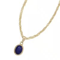 Anhänger oval 585 Gold mit Lapislazuli