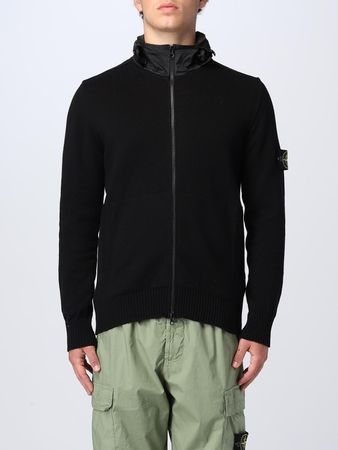 STONE ISLAND Jacke Strickjacke Cardigan Hoodie schwarz Gr. M