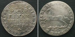 BRAUNSCHWEIG-WOLFENBÜTTEL 1/12 Taler 1791 MC Silber vz+