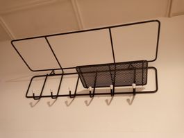 VIntage Garderobe Gitter Hutablage Wandgarderobe