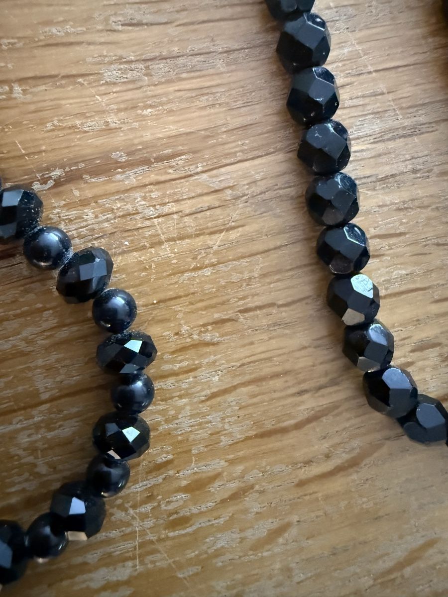 Catenine: 2 Schwarze Perlenkette Halsketten.  – Usato da Goldach venduto da Messerguru 1
