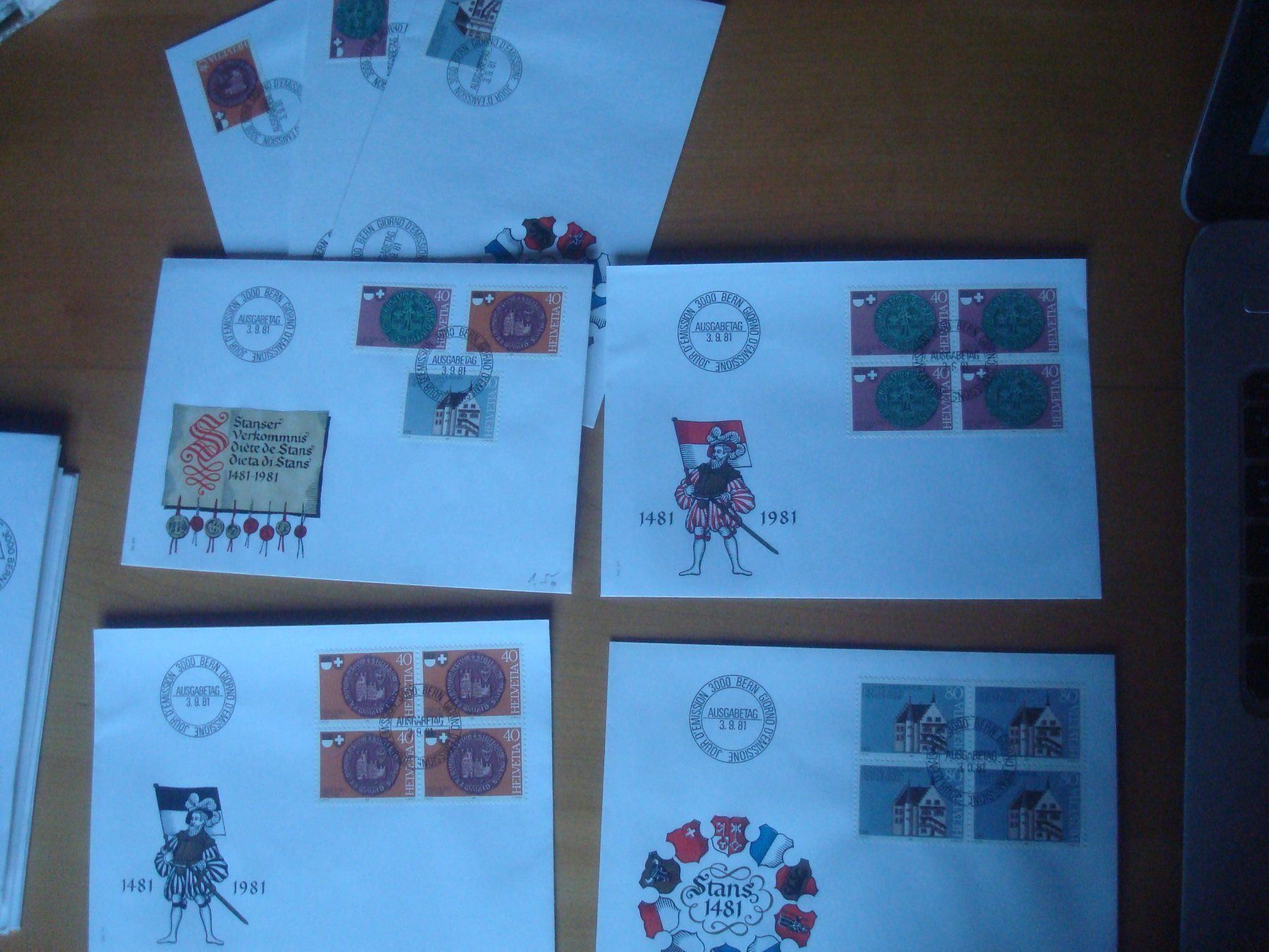 Tutti i francobolli: CH 1981 FDC Serie einzeln 4er – Usato da Gordola venduto da Polentaefung