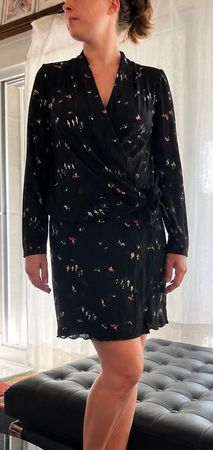 Comptoir des Cotonniers - Robe noire imprimée oiseaux - M 58
