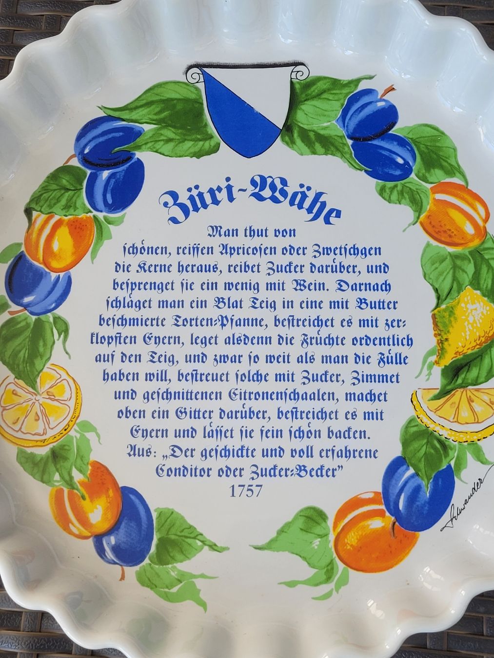 Backformen: Herrliche Vintage Backform Keramik "Züri-Wähe" einwandfrei – Gebraucht aus Buttikon SZ von Renco 1