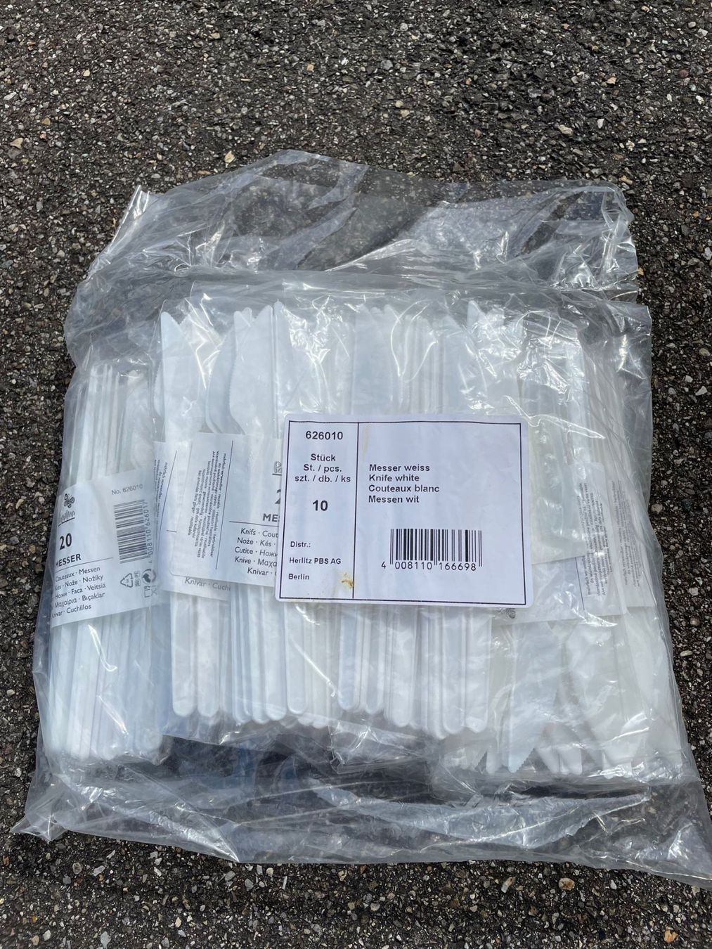 Set di posate: Besteck aus Plastik - 200 x Messer – Nuovo e nell'imballaggio originale da Wängi venduto da LiqKojote