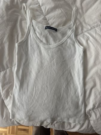 Débardeur Brandy Melville blanc côtelé T.U.