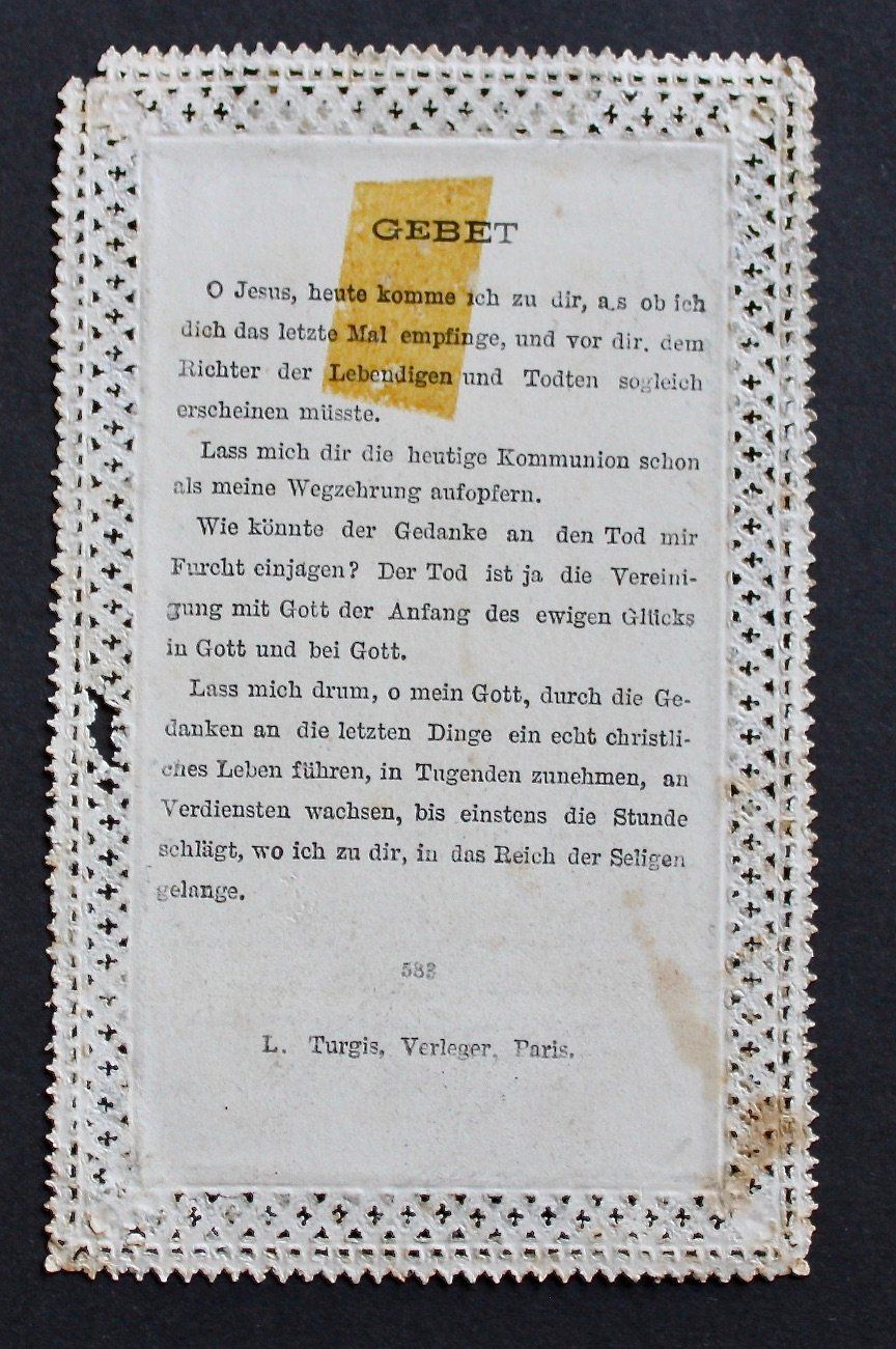 Incisioni: 4 ANDACHTSBILDER, SPITZENBILDER, UM 1900. – Usato da Grandcour venduto da Flowerstyle 3