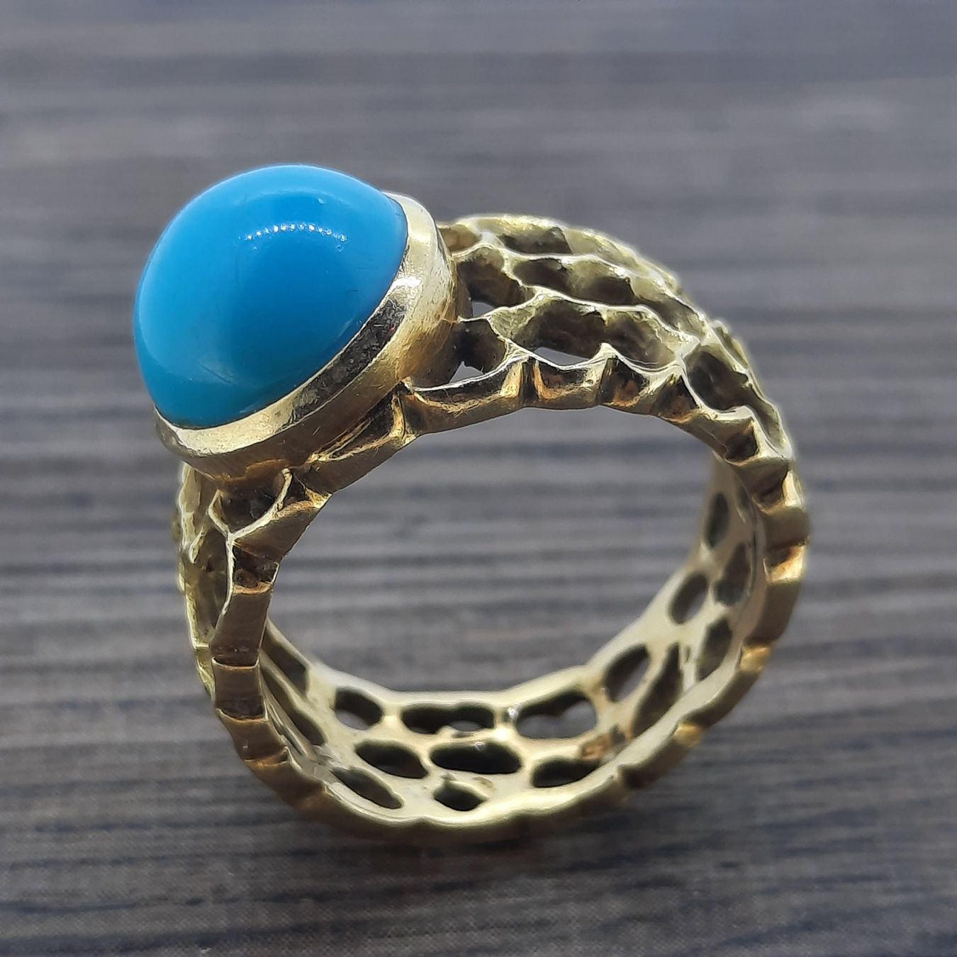 Anelli: Wunderschöner Goldring mit einem Türkis Edelstein – Usato da Unterägeri venduto da Altgoldschmuck 6