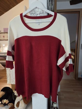 Numph Pullover Baumwolle Rot/Weiss Gr. XL - Top Zustand!