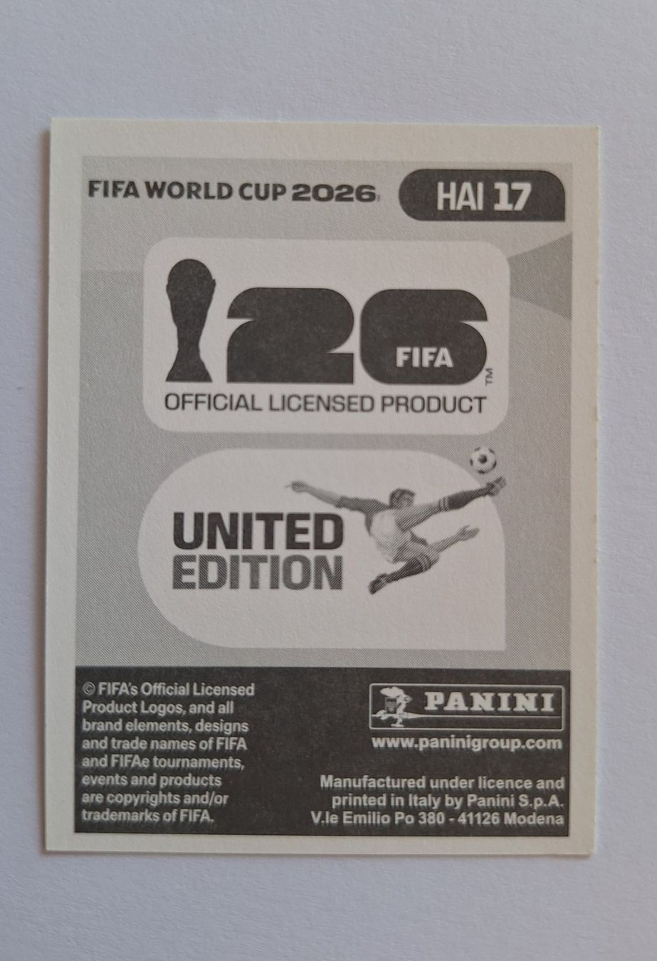 Panini Carte collezionabili: Panini Ruben Providence HAI 17 – Nuovo (secondo la descrizione) da Romanens venduto da Crocette 1