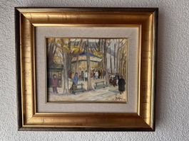 Huile sur toile - La Fête au Village - Batteu