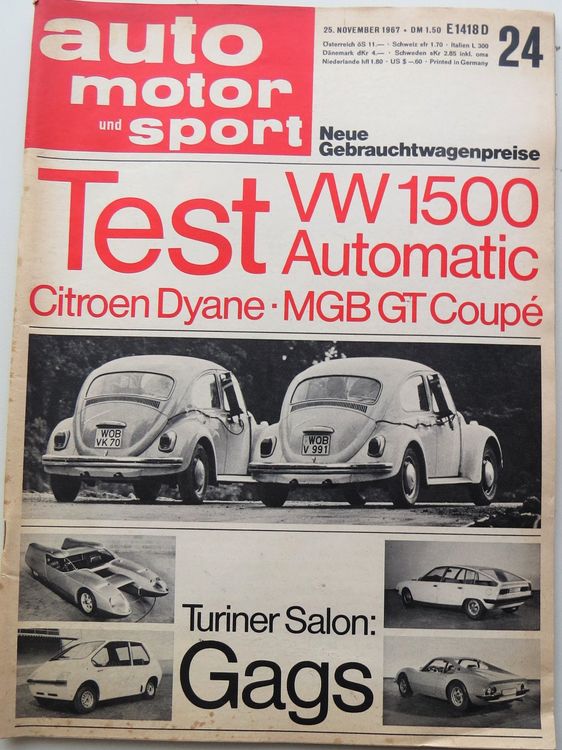 Zeitschrift Auto Motor und Sport von 1967 Kaufen auf Ricardo