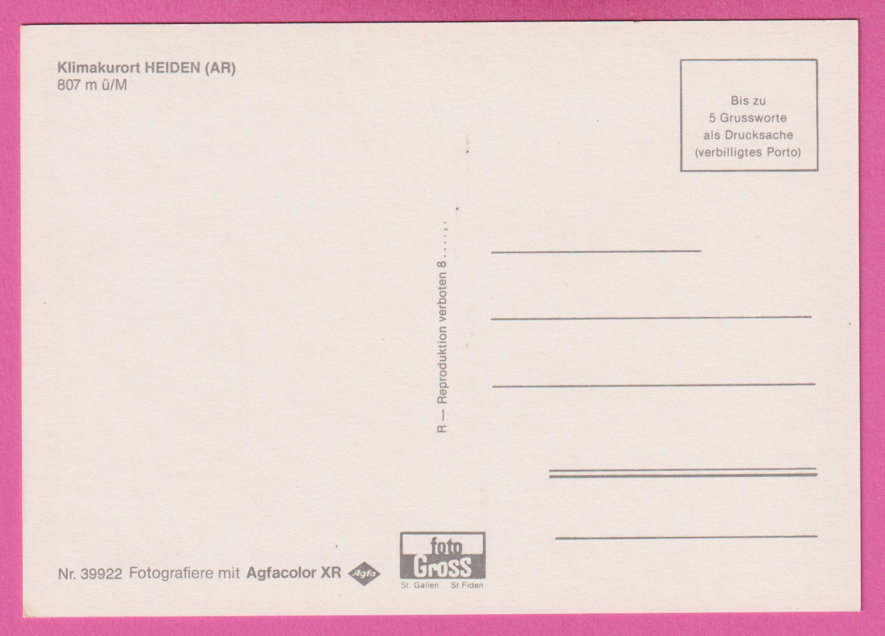Cartoline postali: Klimakurort Heiden AR 807m – Usato da Einsiedeln venduto da dillie 1